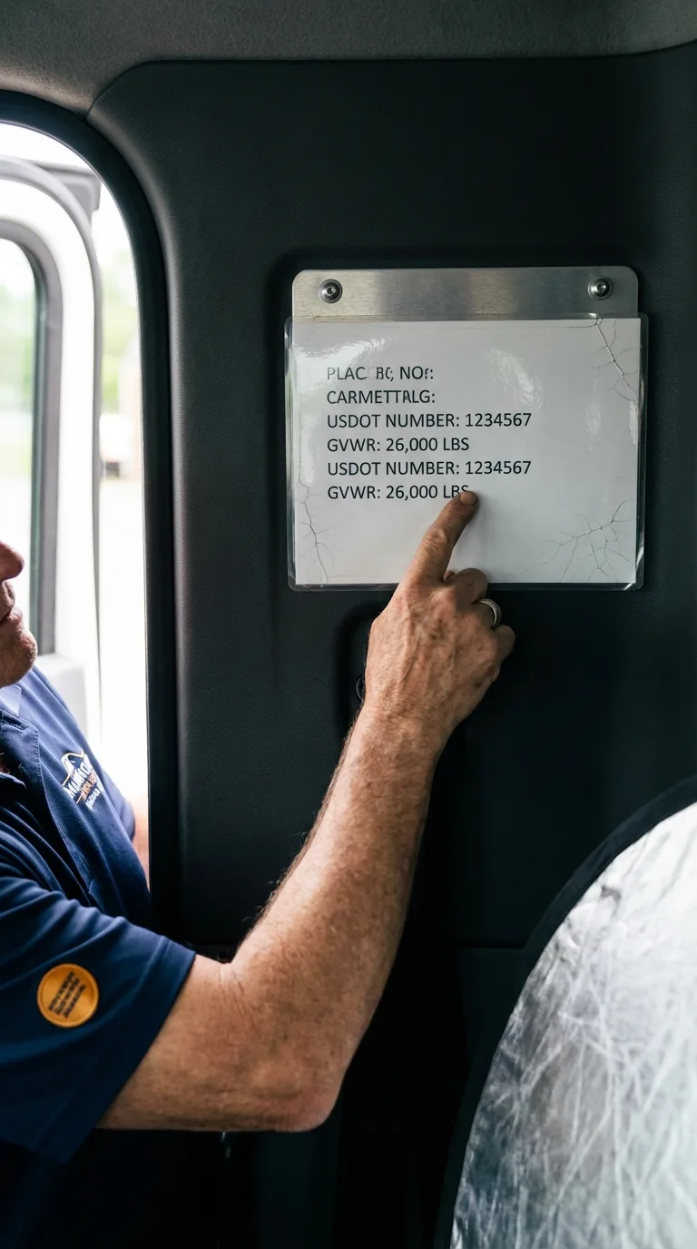 USDOT licensing placard verification in Eddyville